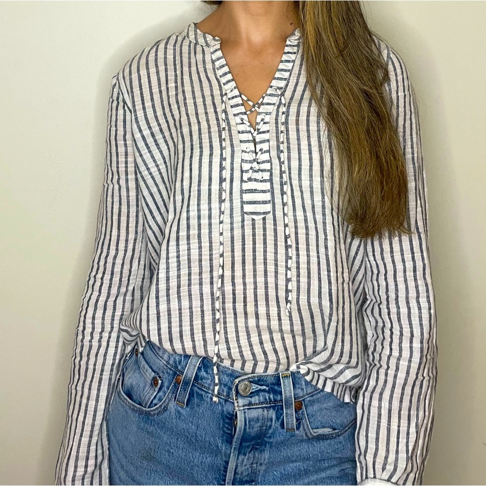 Abercrombie and Fitch Linen striped shirt.